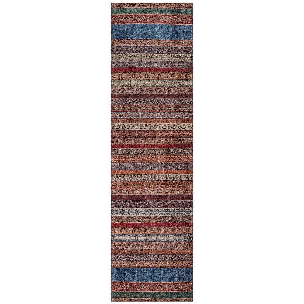 Machine Washable Indoor/Outdoor Chantille ACN2741 Orange 2'3" x 7'6" Runner Rug. Picture 1