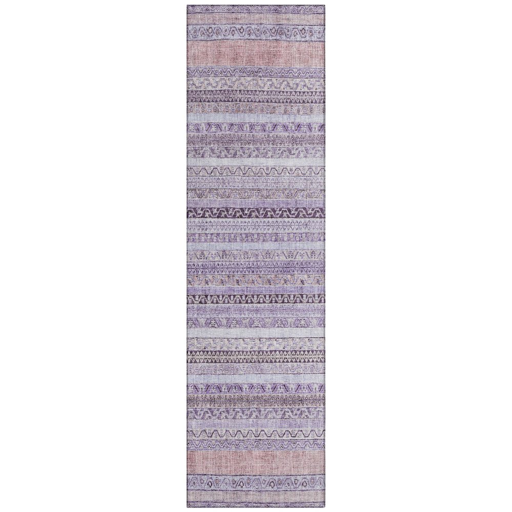 Machine Washable Indoor/Outdoor Chantille ACN2742 Purple 2'3" x 7'6" Runner Rug. Picture 1