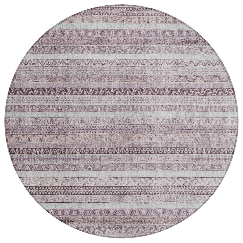 Machine Washable Indoor/Outdoor Chantille ACN2742 Pink 8' x 8' Round Rug. Picture 1