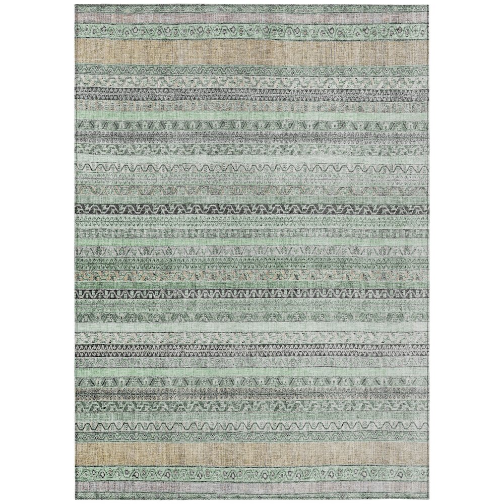 Machine Washable Indoor/Outdoor Chantille ACN2742 Green 3' x 5' Rug. Picture 1