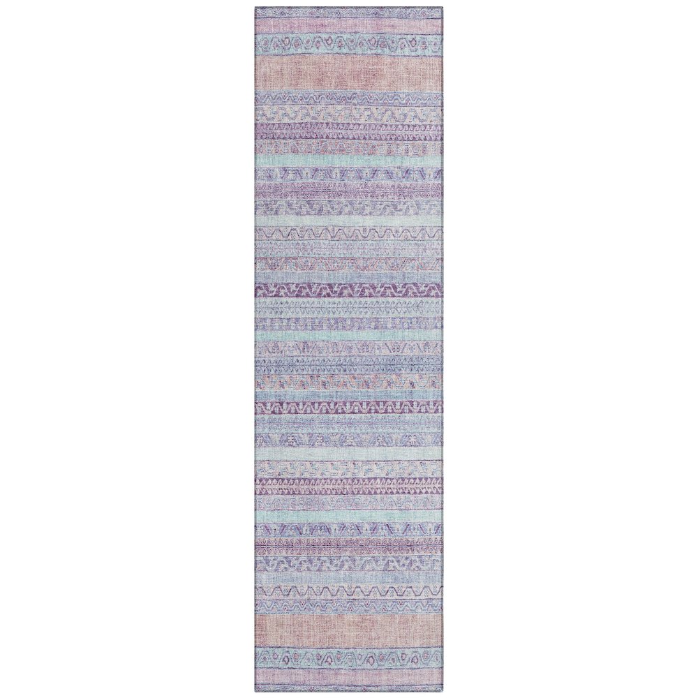 Machine Washable Indoor/Outdoor Chantille ACN2742 Pink 2'3" x 7'6" Runner Rug. Picture 1