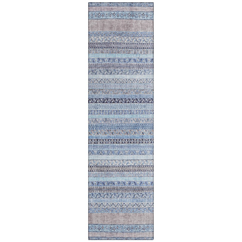 Machine Washable Indoor/Outdoor Chantille ACN2742 Blue 2'3" x 7'6" Runner Rug. Picture 1