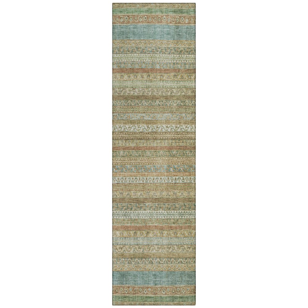 Machine Washable Indoor/Outdoor Chantille ACN2742 Gold 2'3" x 7'6" Runner Rug. Picture 1