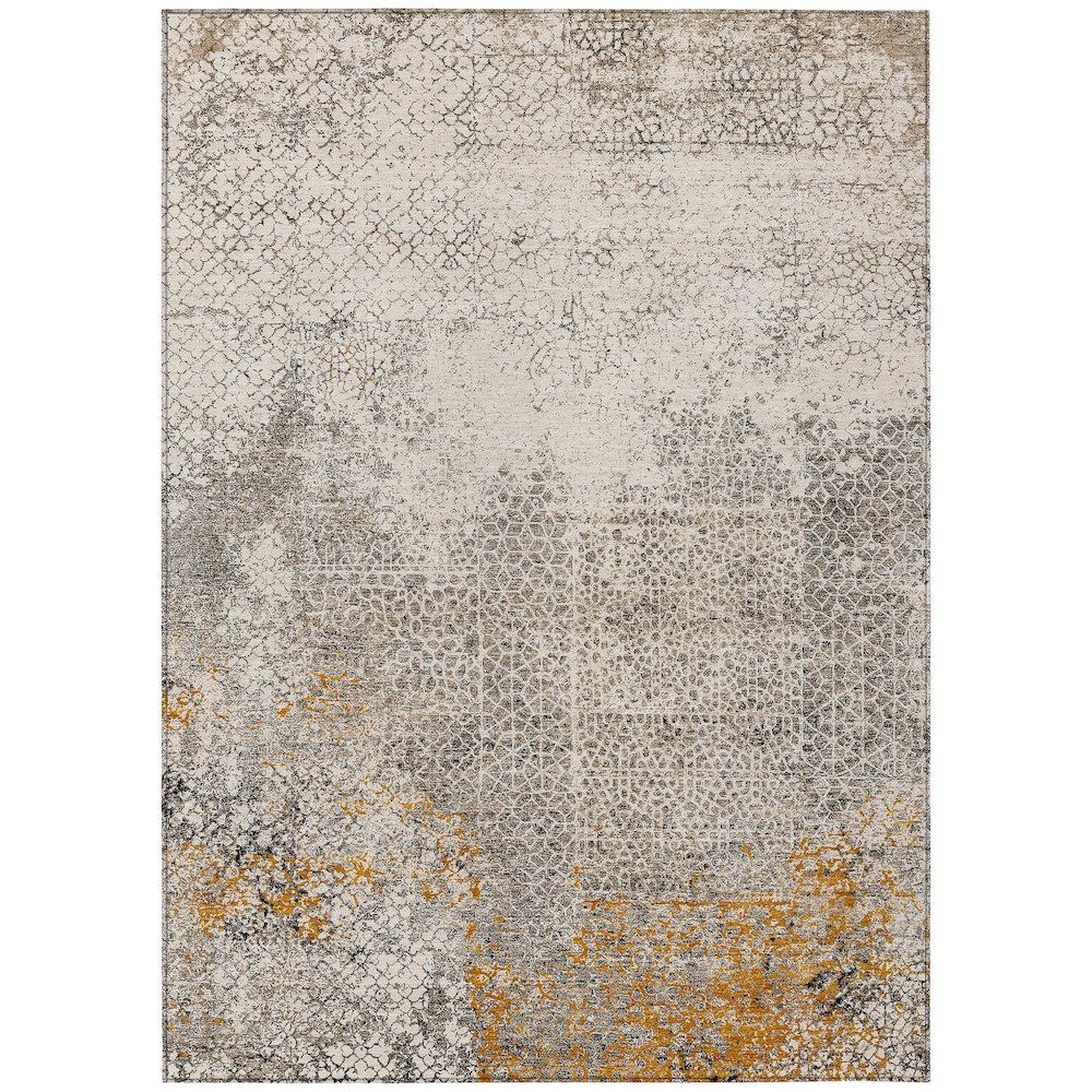 Machine Washable Indoor/Outdoor Chantille ACN2743 Brown 3' x 5' Rug. Picture 1