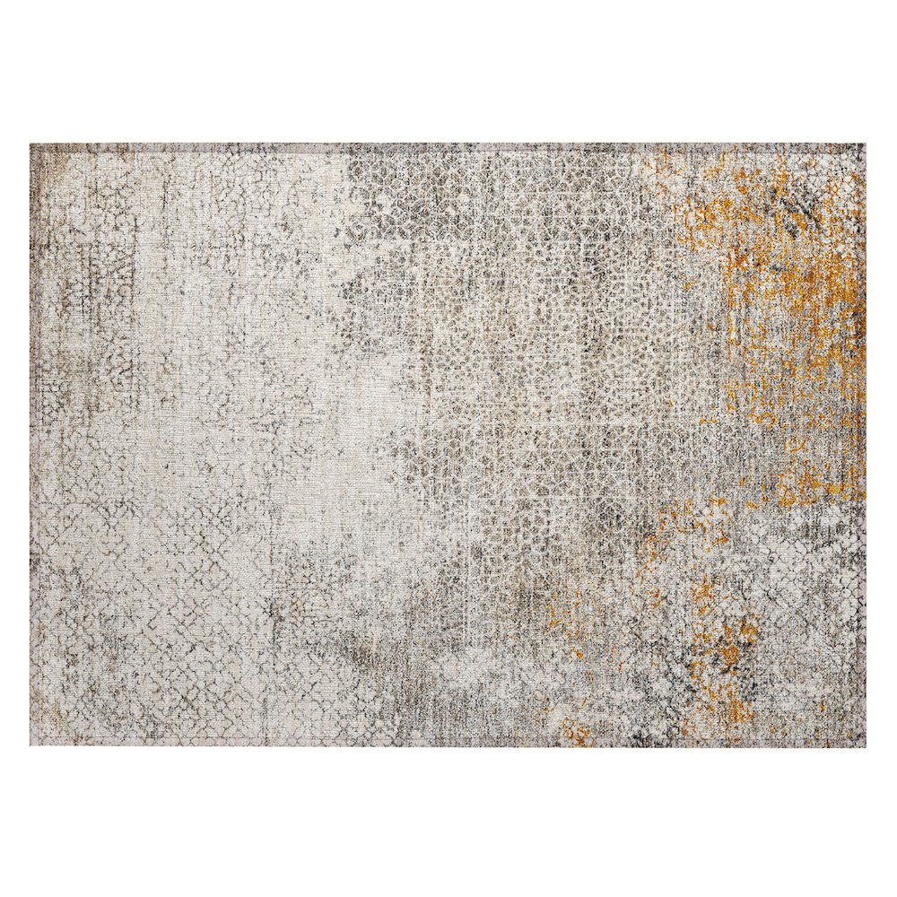 Machine Washable Indoor/Outdoor Chantille ACN2743 Brown 1'8" x 2'6" Rug. Picture 1