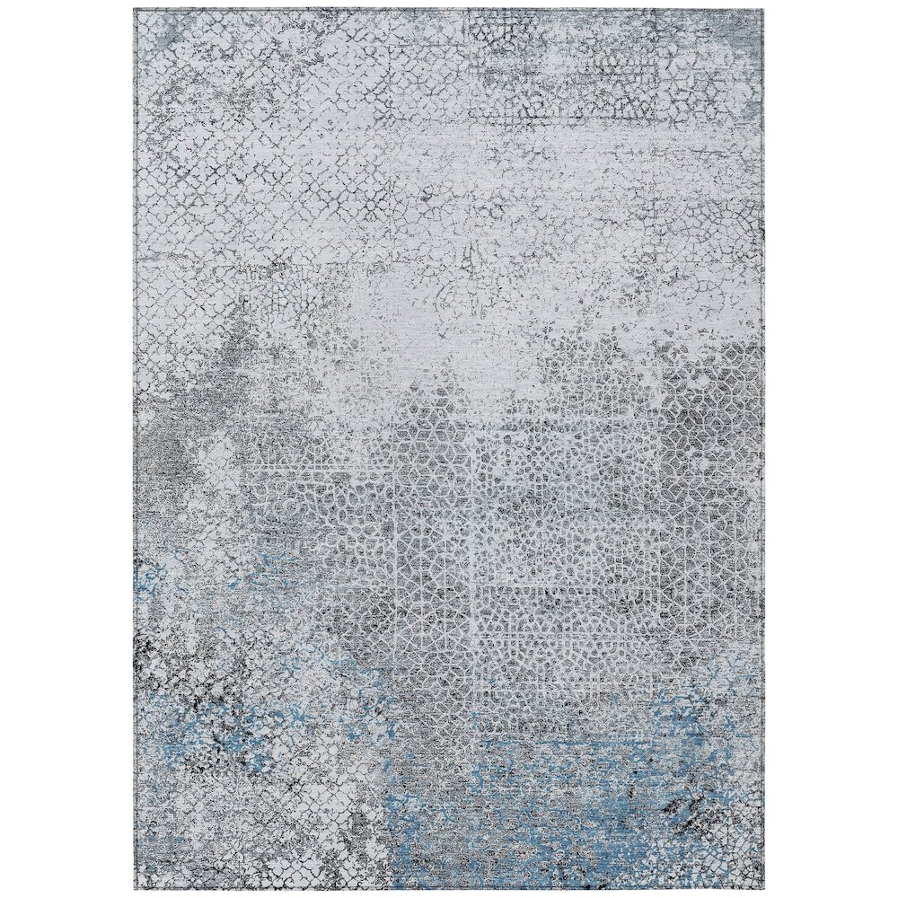 Machine Washable Indoor/Outdoor Chantille ACN2743 Blue 3' x 5' Rug. Picture 1