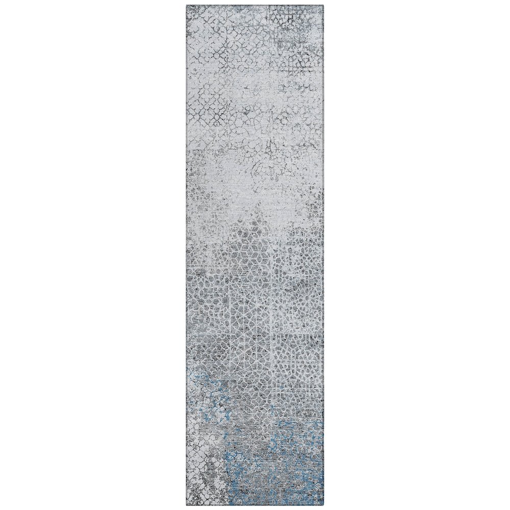 Machine Washable Indoor/Outdoor Chantille ACN2743 Blue 2'3" x 7'6" Runner Rug. Picture 1