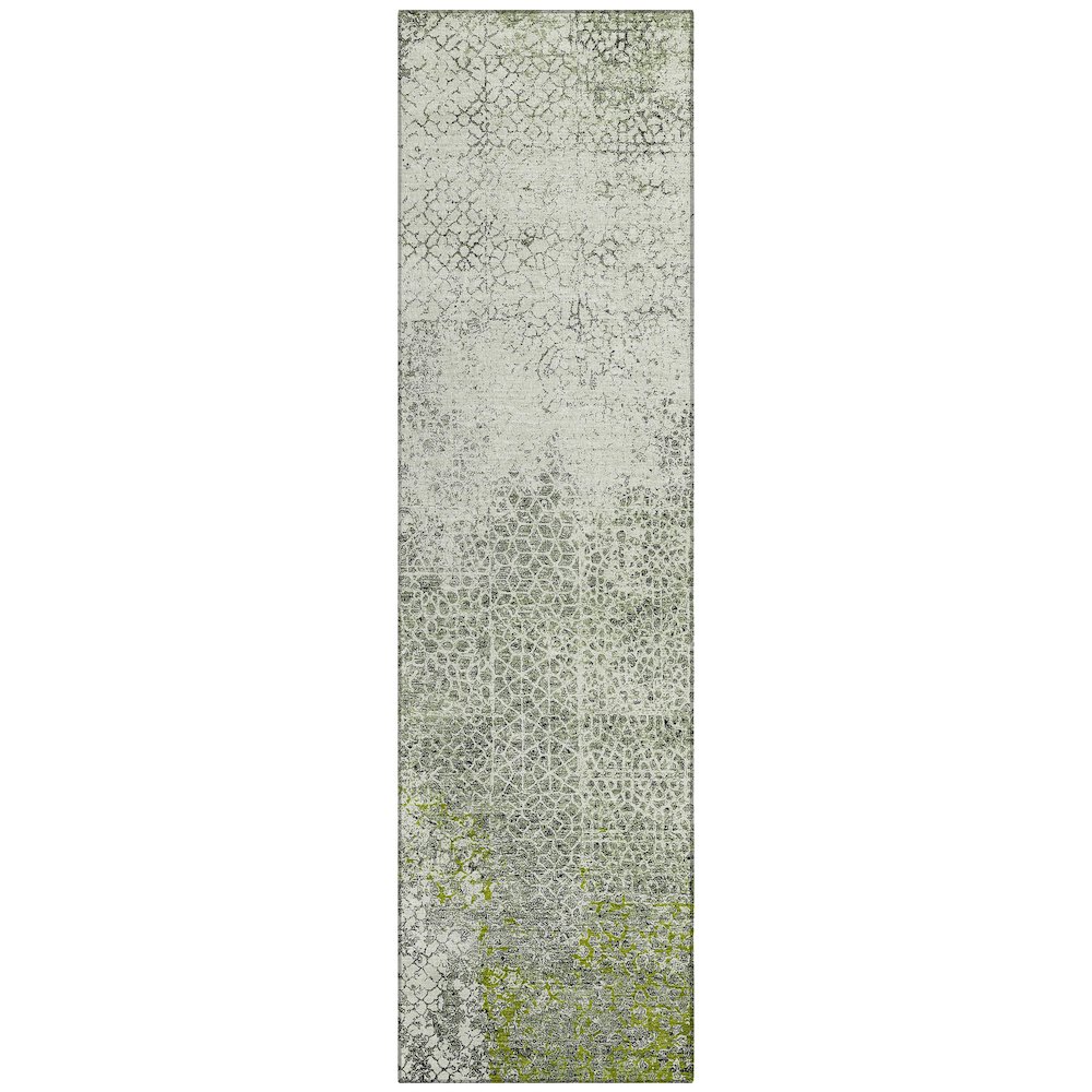 Machine Washable Indoor/Outdoor Chantille ACN2743 Green 2'3" x 7'6" Runner Rug. Picture 1