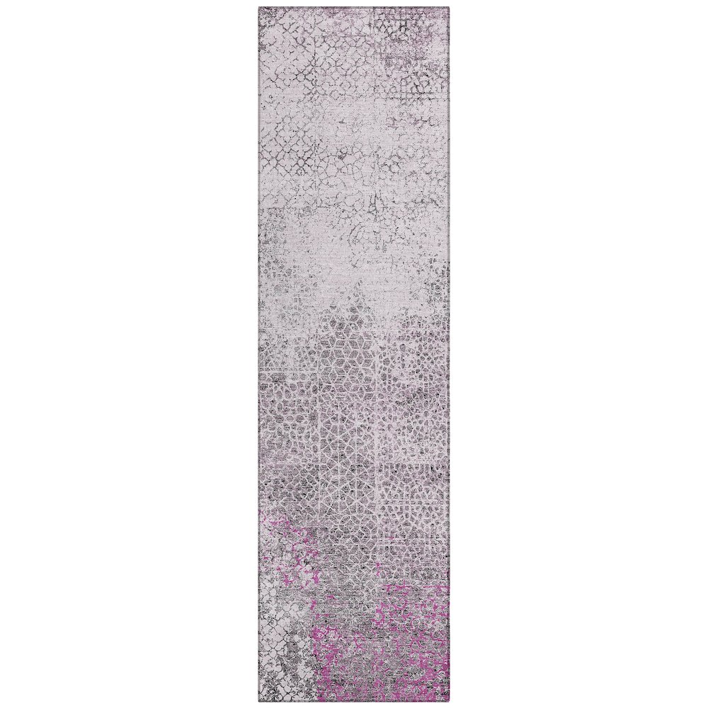 Machine Washable Indoor/Outdoor Chantille ACN2743 Pink 2'3" x 7'6" Runner Rug. Picture 1