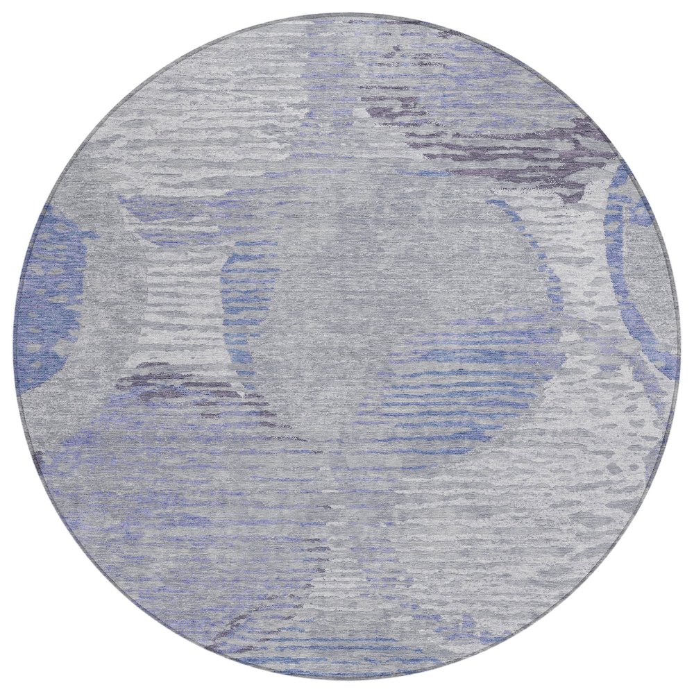 Machine Washable Indoor/Outdoor Chantille ACN2744 Purple 8' x 8' Round Rug. Picture 1