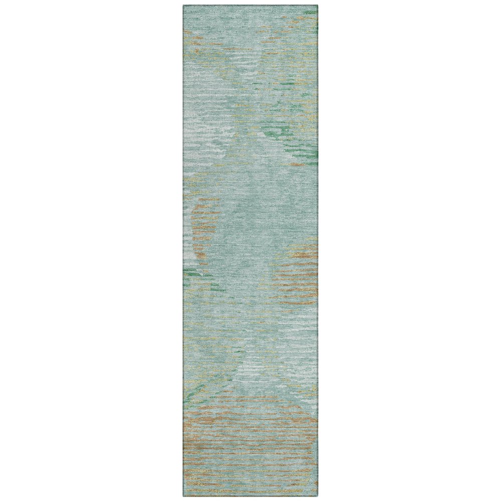 Machine Washable Indoor/Outdoor Chantille ACN2744 Teal 2'3" x 7'6" Runner Rug. Picture 1
