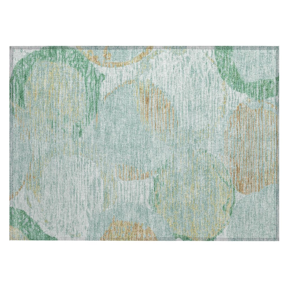Machine Washable Indoor/Outdoor Chantille ACN2744 Teal 1'8" x 2'6" Rug. Picture 1