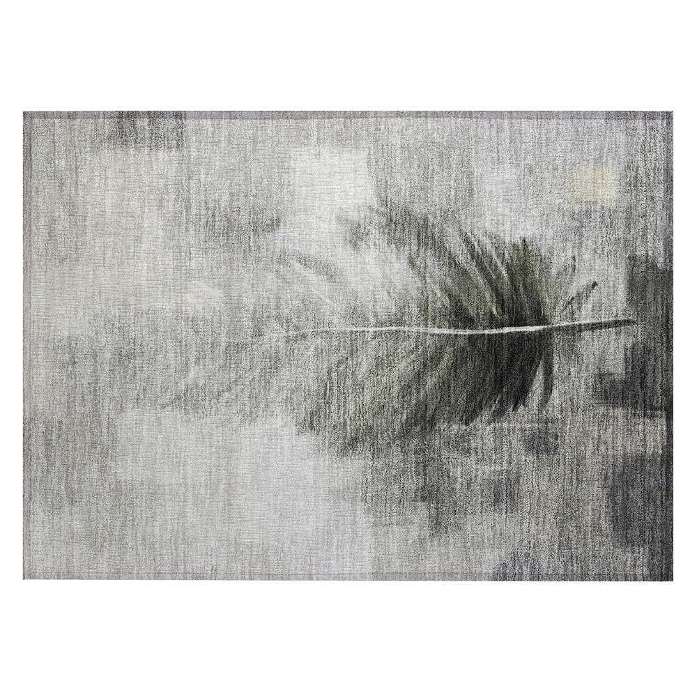 Machine Washable Indoor/Outdoor Chantille ACN2745 Gray 1'8" x 2'6" Rug. Picture 1