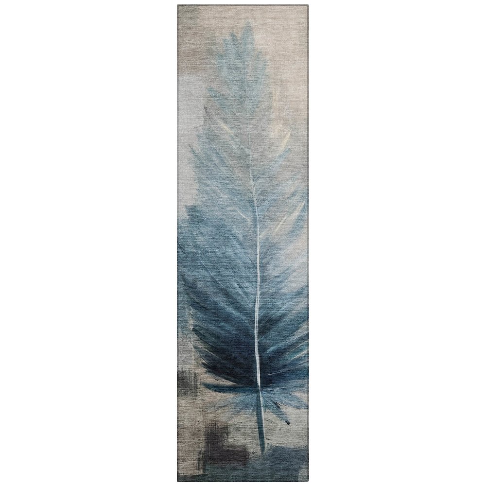 Machine Washable Indoor/Outdoor Chantille ACN2745 Teal 2'3" x 7'6" Runner Rug. Picture 1