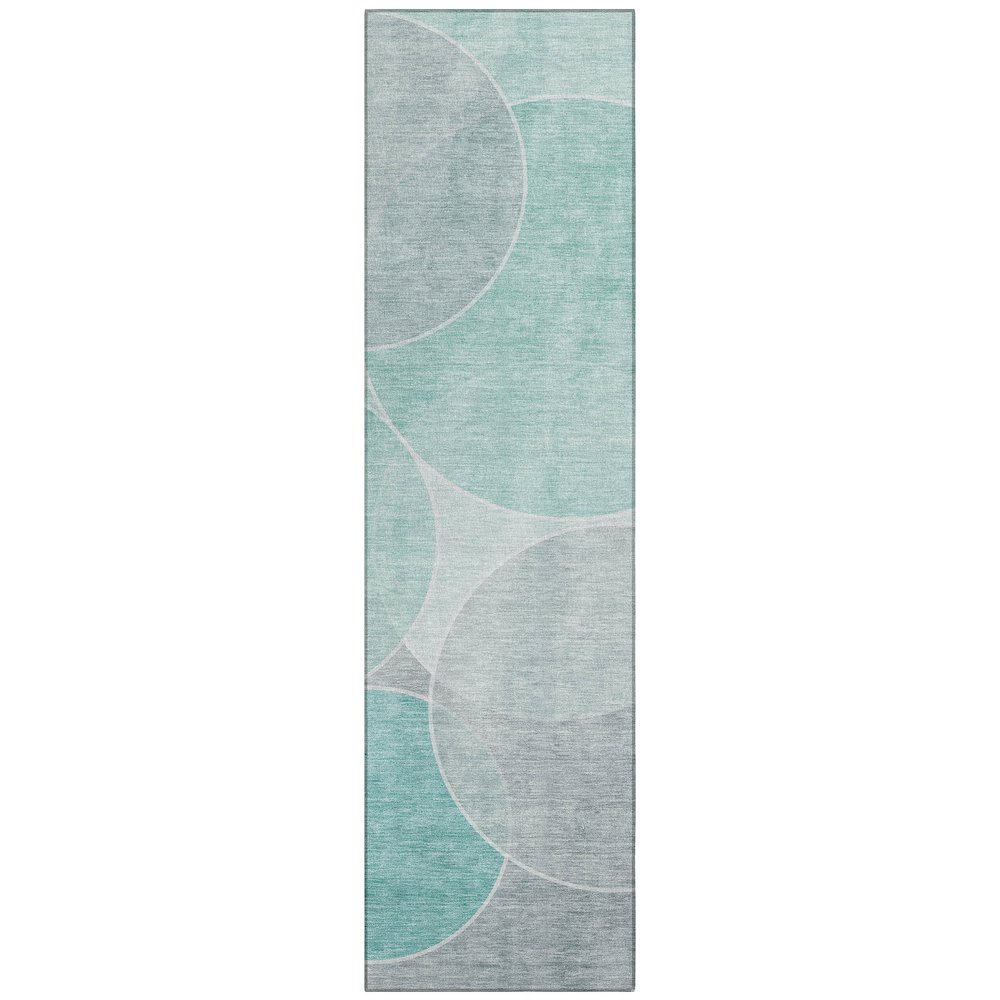 Machine Washable Indoor/Outdoor Chantille ACN2746 Teal 2'3" x 7'6" Runner Rug. Picture 1