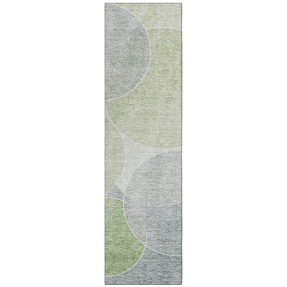 Machine Washable Indoor/Outdoor Chantille ACN2746 Green 2'3" x 7'6" Runner Rug. Picture 1