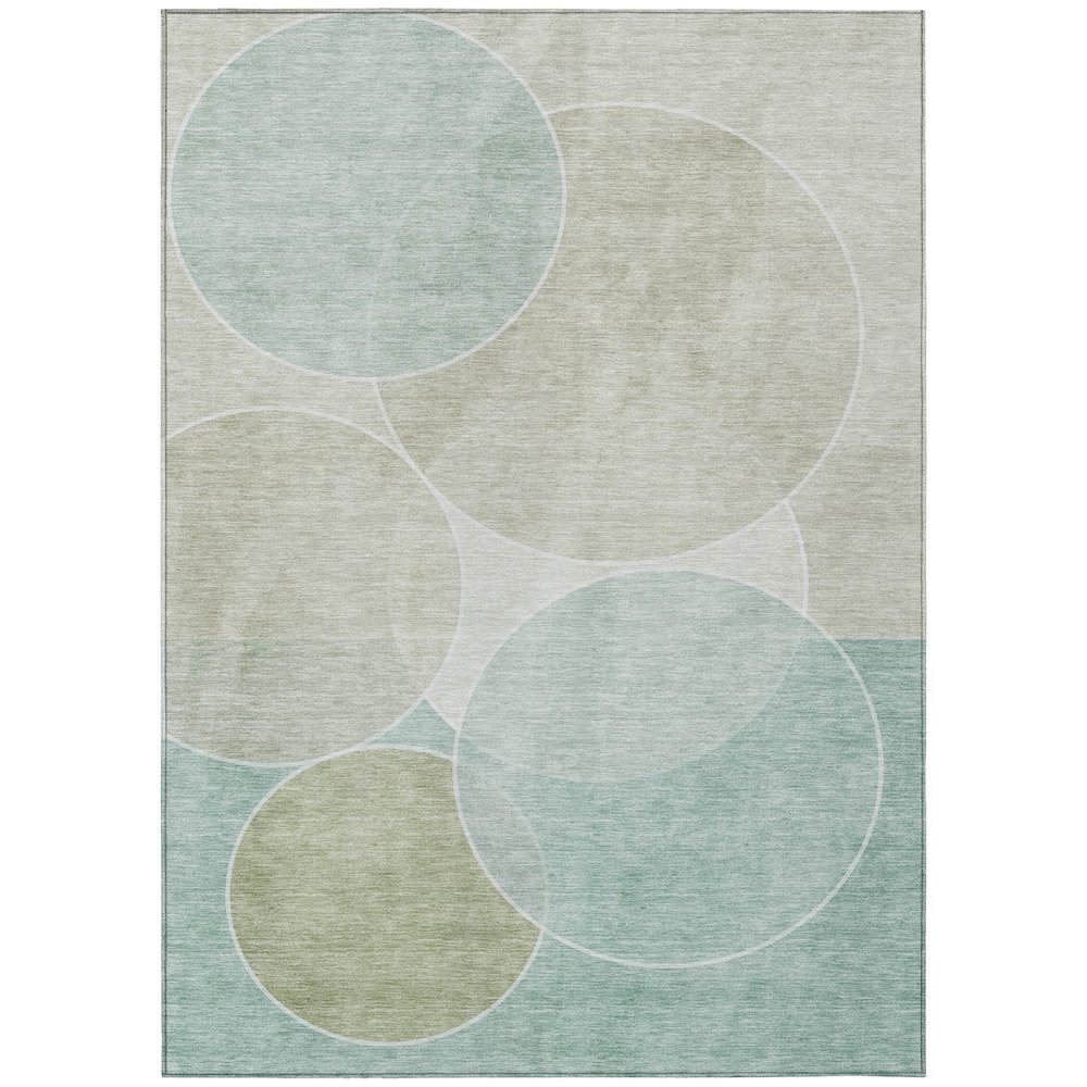 Machine Washable Indoor/Outdoor Chantille ACN2746 Teal 3' x 5' Rug. Picture 1