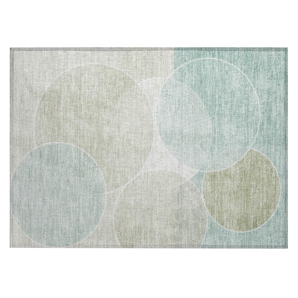 Machine Washable Indoor/Outdoor Chantille ACN2746 Teal 1'8" x 2'6" Rug. Picture 1