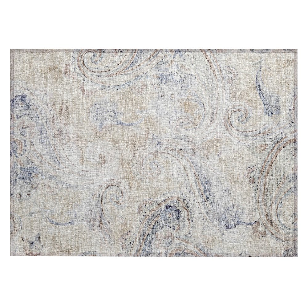Machine Washable Indoor/Outdoor Chantille ACN2747 Brown 1'8" x 2'6" Rug. Picture 1