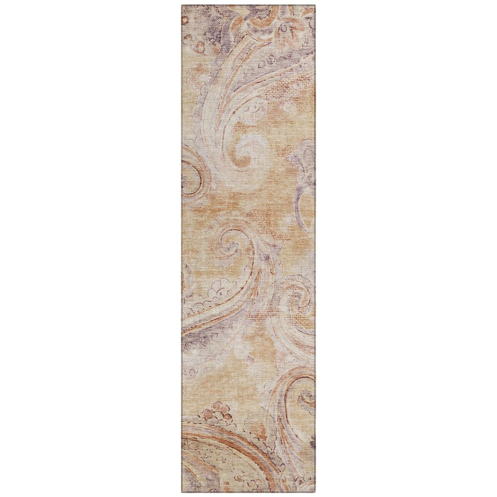 Machine Washable Indoor/Outdoor Chantille ACN2747 Orange 2'3" x 7'6" Runner Rug. Picture 1