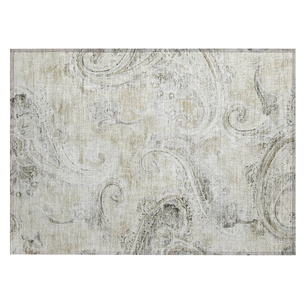 Machine Washable Indoor/Outdoor Chantille ACN2747 Brown 1'8" x 2'6" Rug. Picture 1