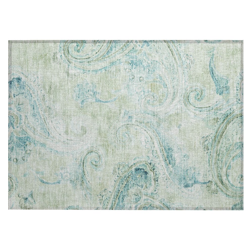 Machine Washable Indoor/Outdoor Chantille ACN2747 Green 1'8" x 2'6" Rug. Picture 1