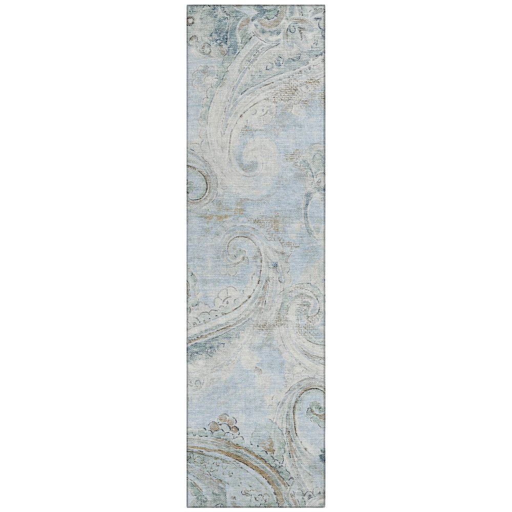 Machine Washable Indoor/Outdoor Chantille ACN2747 Blue 2'3" x 7'6" Runner Rug. Picture 1