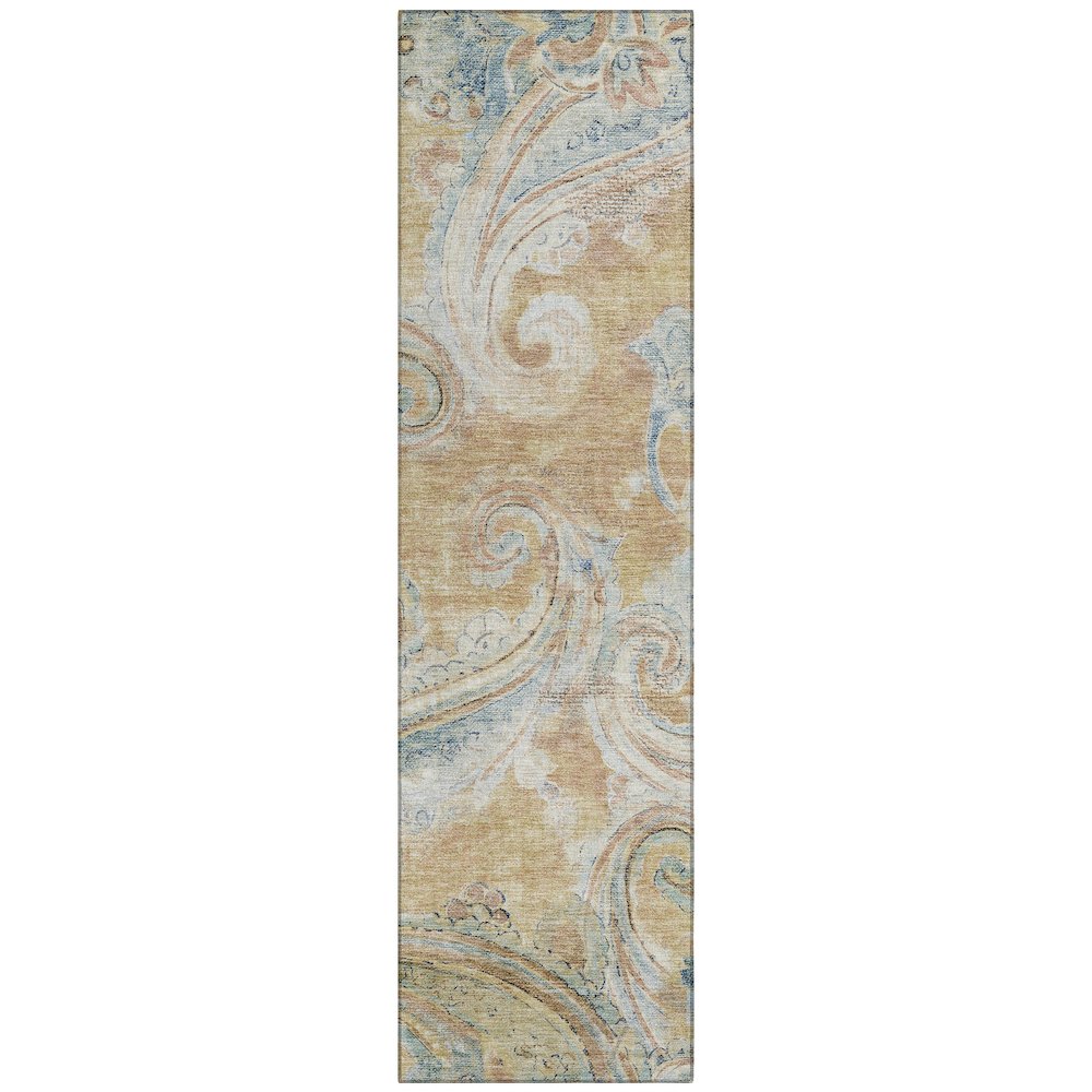 Machine Washable Indoor/Outdoor Chantille ACN2748 Orange 2'3" x 7'6" Runner Rug. Picture 1