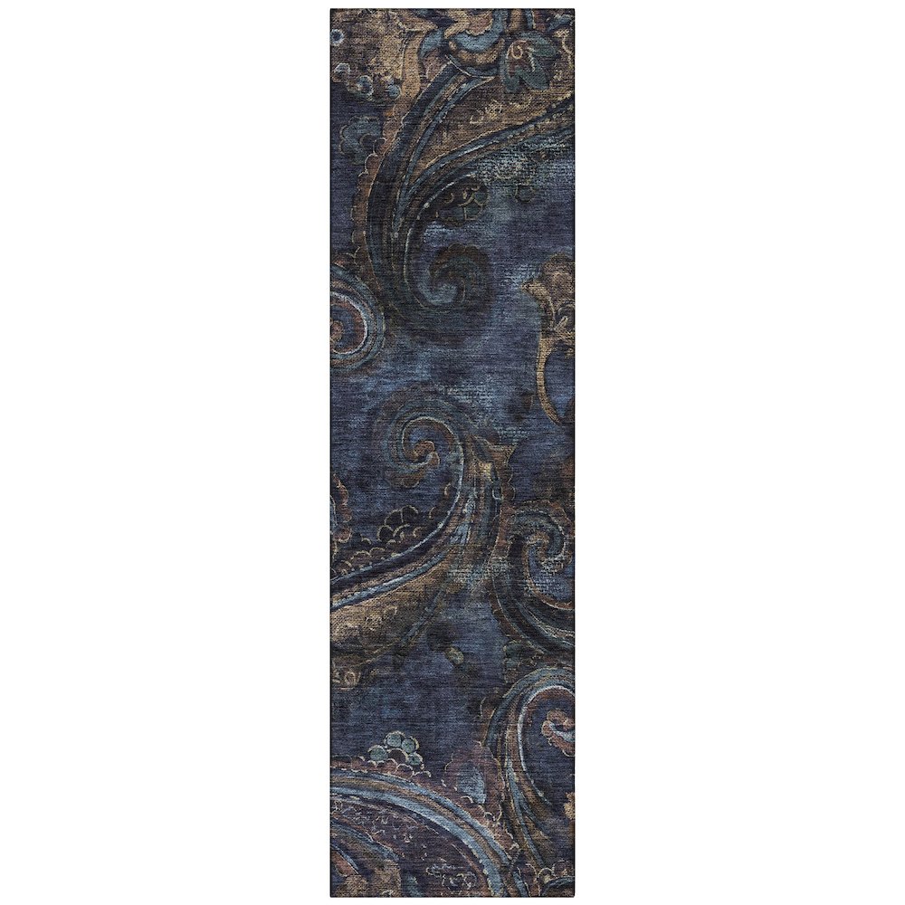 Machine Washable Indoor/Outdoor Chantille ACN2748 Blue 2'3" x 7'6" Runner Rug. Picture 1