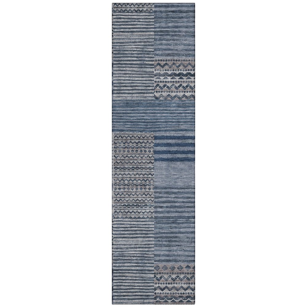 Machine Washable Indoor/Outdoor Chantille ACN2749 Blue 2'3" x 7'6" Runner Rug. Picture 1