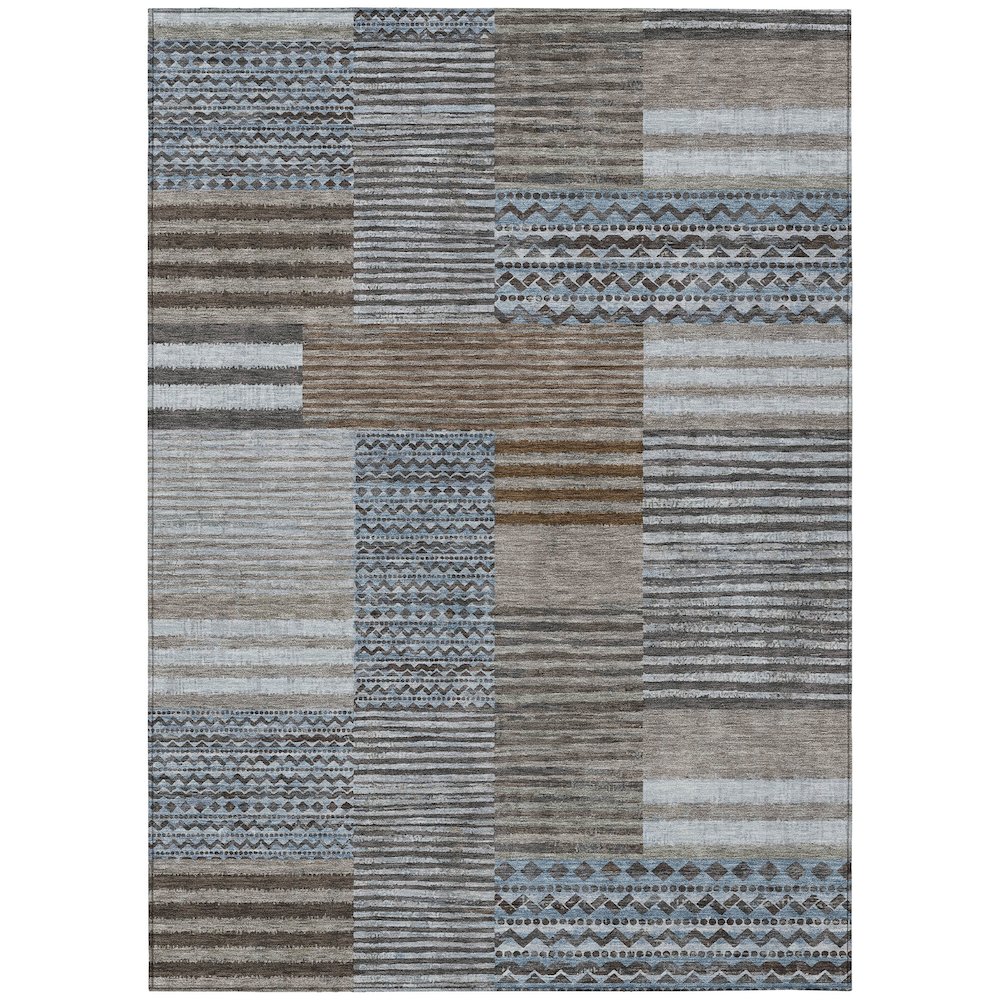 Machine Washable Indoor/Outdoor Chantille ACN2749 Brown 3' x 5' Rug. Picture 1