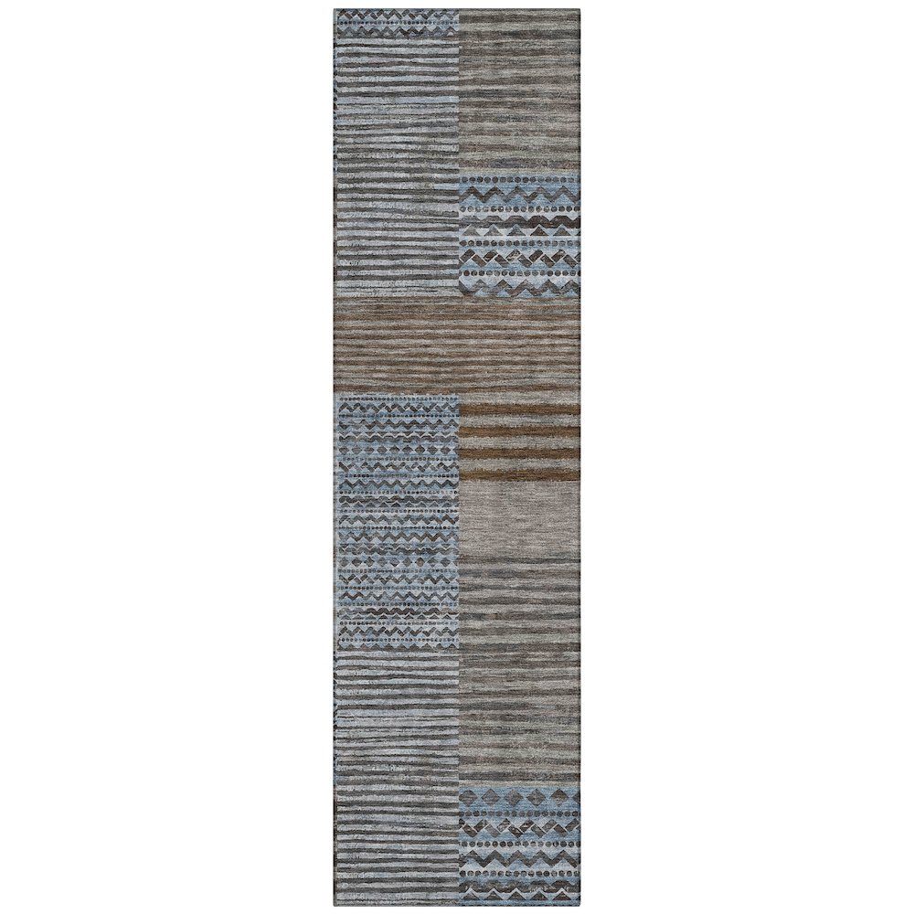 Machine Washable Indoor/Outdoor Chantille ACN2749 Brown 2'3" x 7'6" Runner Rug. Picture 1