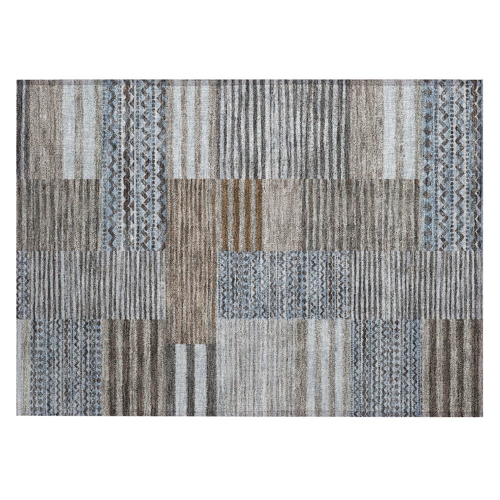 Machine Washable Indoor/Outdoor Chantille ACN2749 Brown 1'8" x 2'6" Rug. Picture 1
