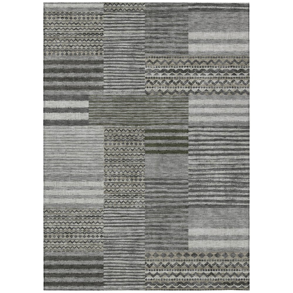 Machine Washable Indoor/Outdoor Chantille ACN2749 Gray 3' x 5' Rug. Picture 1