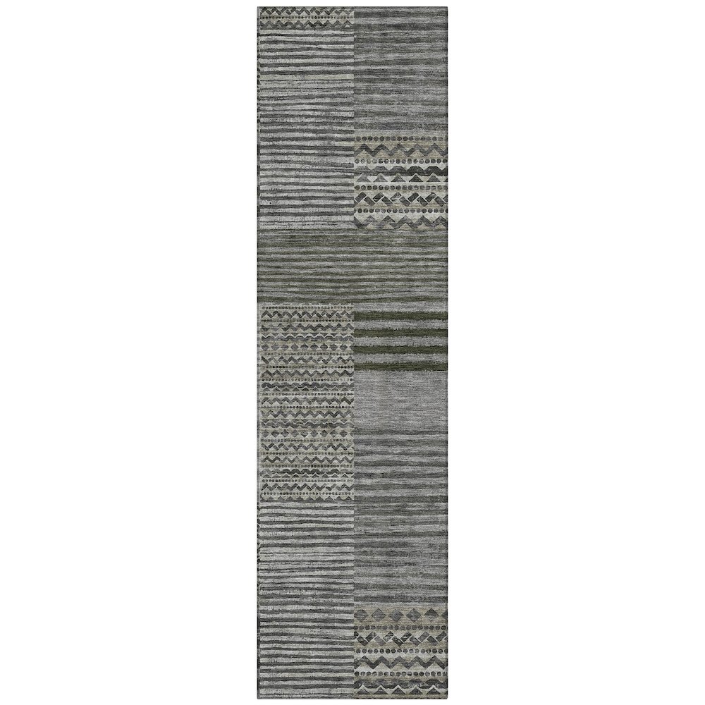 Machine Washable Indoor/Outdoor Chantille ACN2749 Gray 2'3" x 7'6" Runner Rug. Picture 1