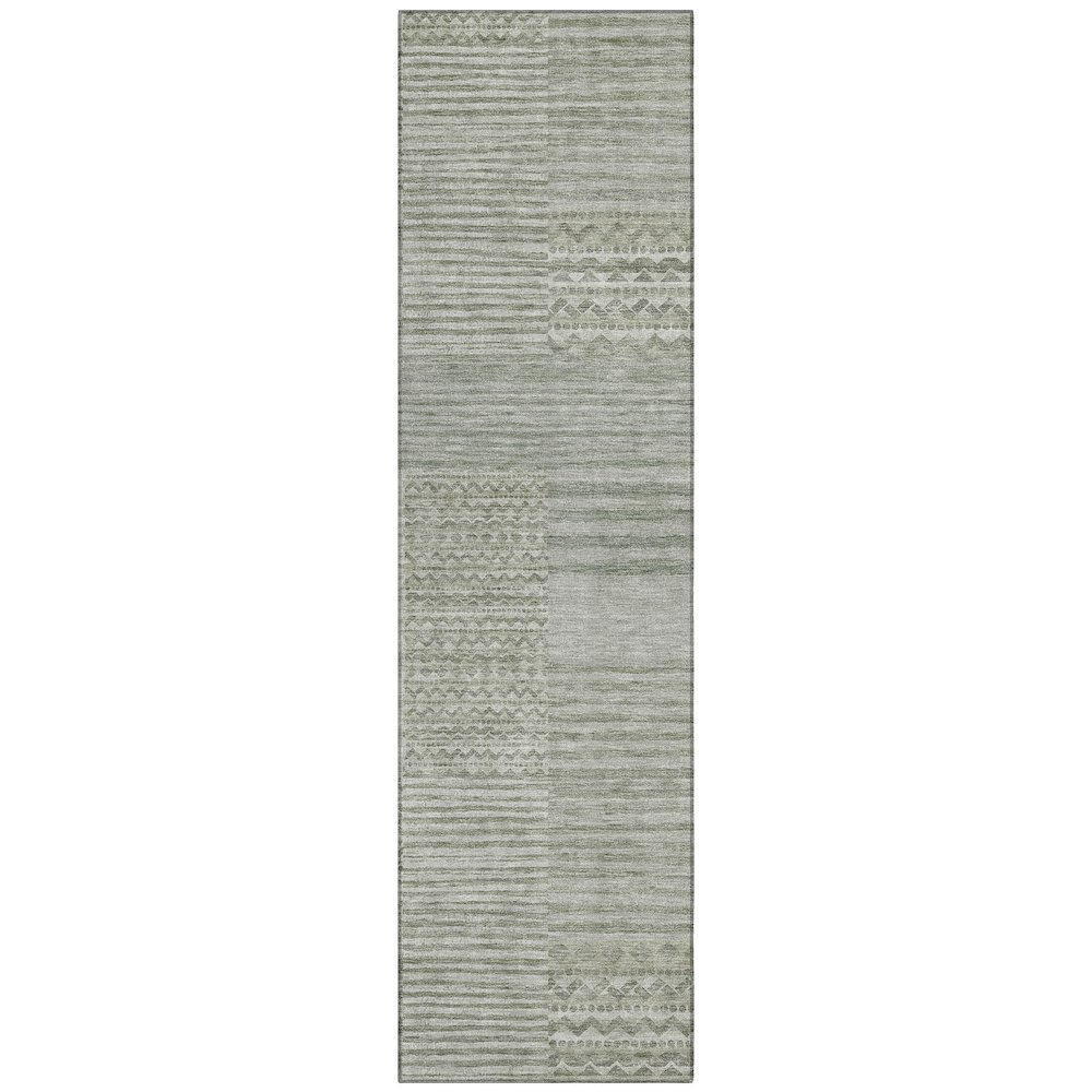 Machine Washable Indoor/Outdoor Chantille ACN2749 Green 2'3" x 7'6" Runner Rug. Picture 1