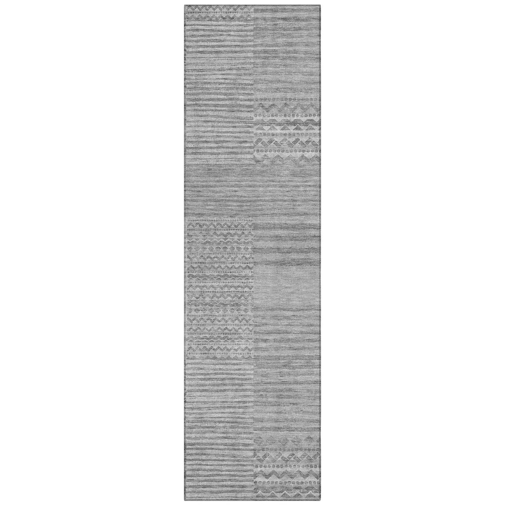 Machine Washable Indoor/Outdoor Chantille ACN2749 Gray 2'3" x 7'6" Runner Rug. Picture 1