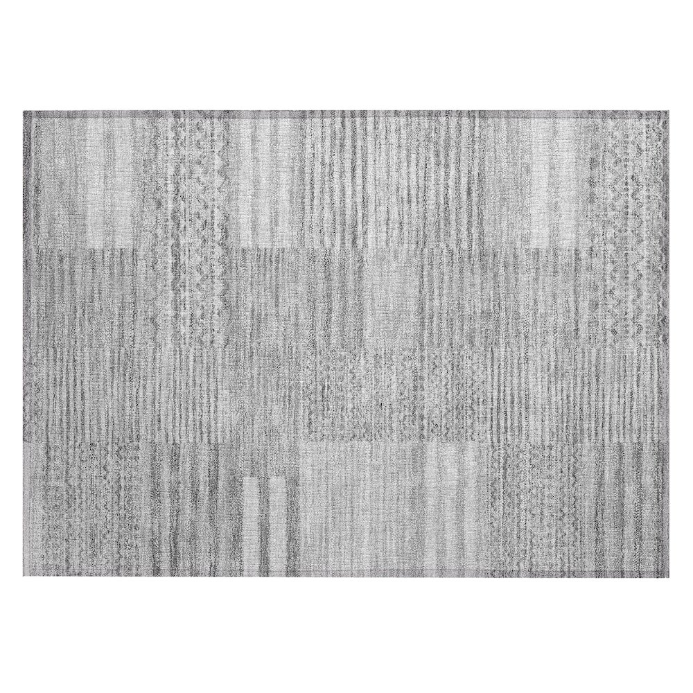 Machine Washable Indoor/Outdoor Chantille ACN2749 Gray 1'8" x 2'6" Rug. Picture 1