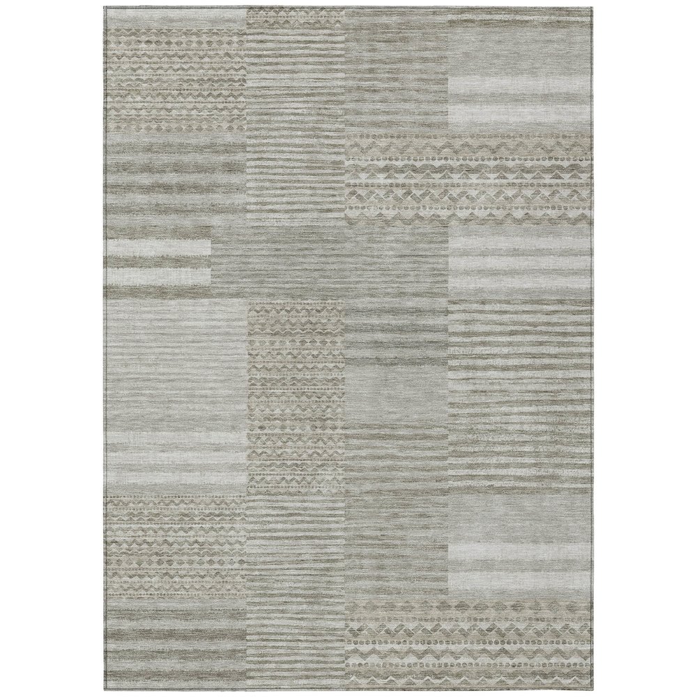 Machine Washable Indoor/Outdoor Chantille ACN2749 Brown 3' x 5' Rug. Picture 1