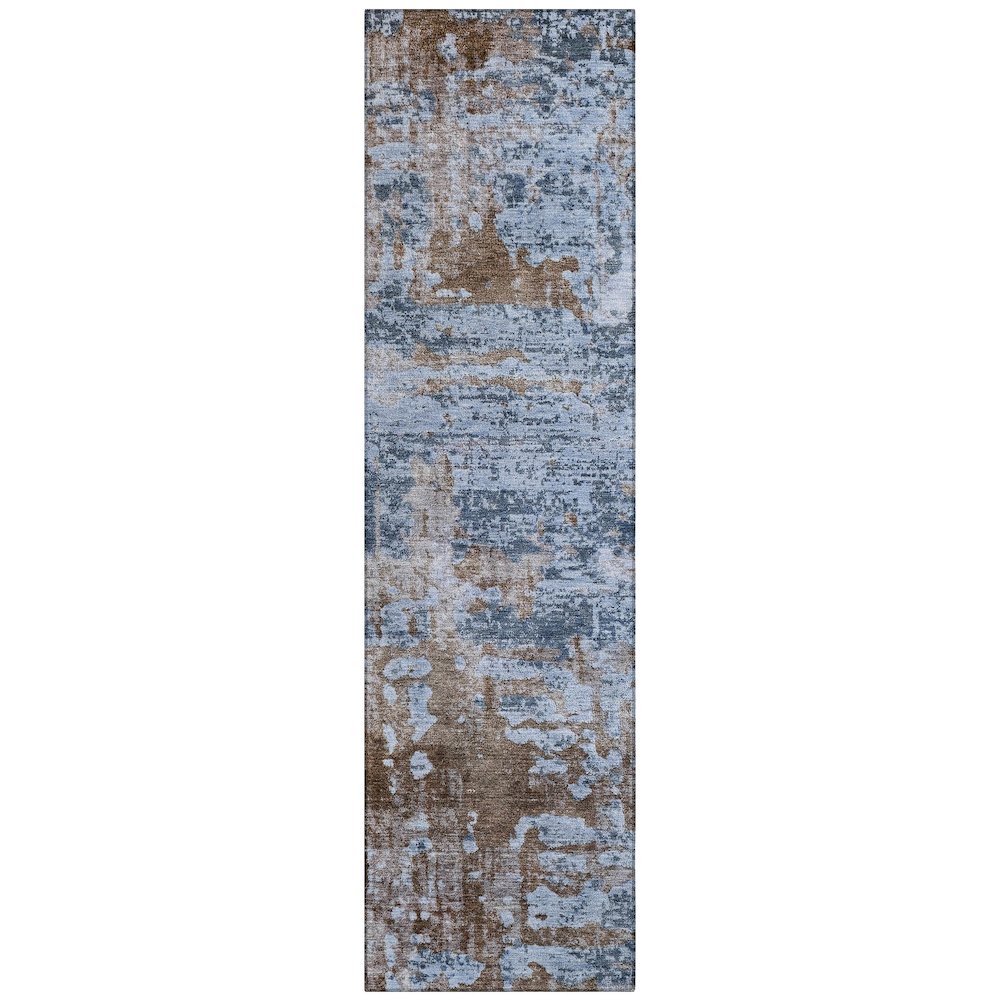 Machine Washable Indoor/Outdoor Chantille ACN2750 Blue 2'3" x 7'6" Runner Rug. Picture 1