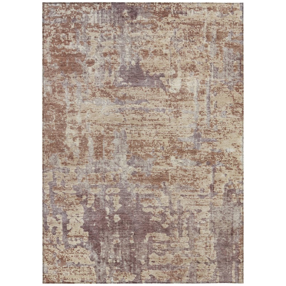 Machine Washable Indoor/Outdoor Chantille ACN2750 Orange 3' x 5' Rug. Picture 1