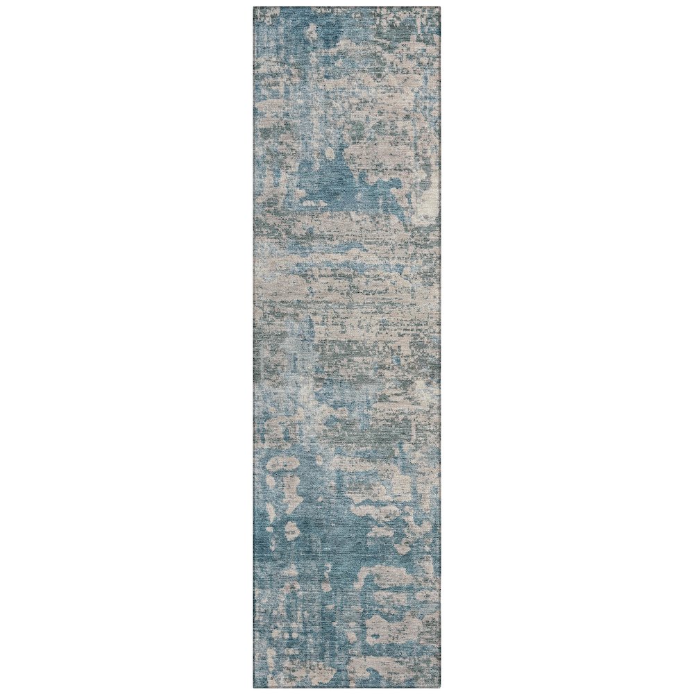 Machine Washable Indoor/Outdoor Chantille ACN2750 Teal 2'3" x 7'6" Runner Rug. Picture 1