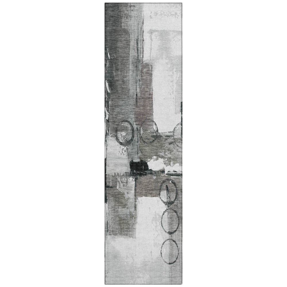 Machine Washable Indoor/Outdoor Chantille ACN2751 Gray 2'3" x 7'6" Runner Rug. Picture 1