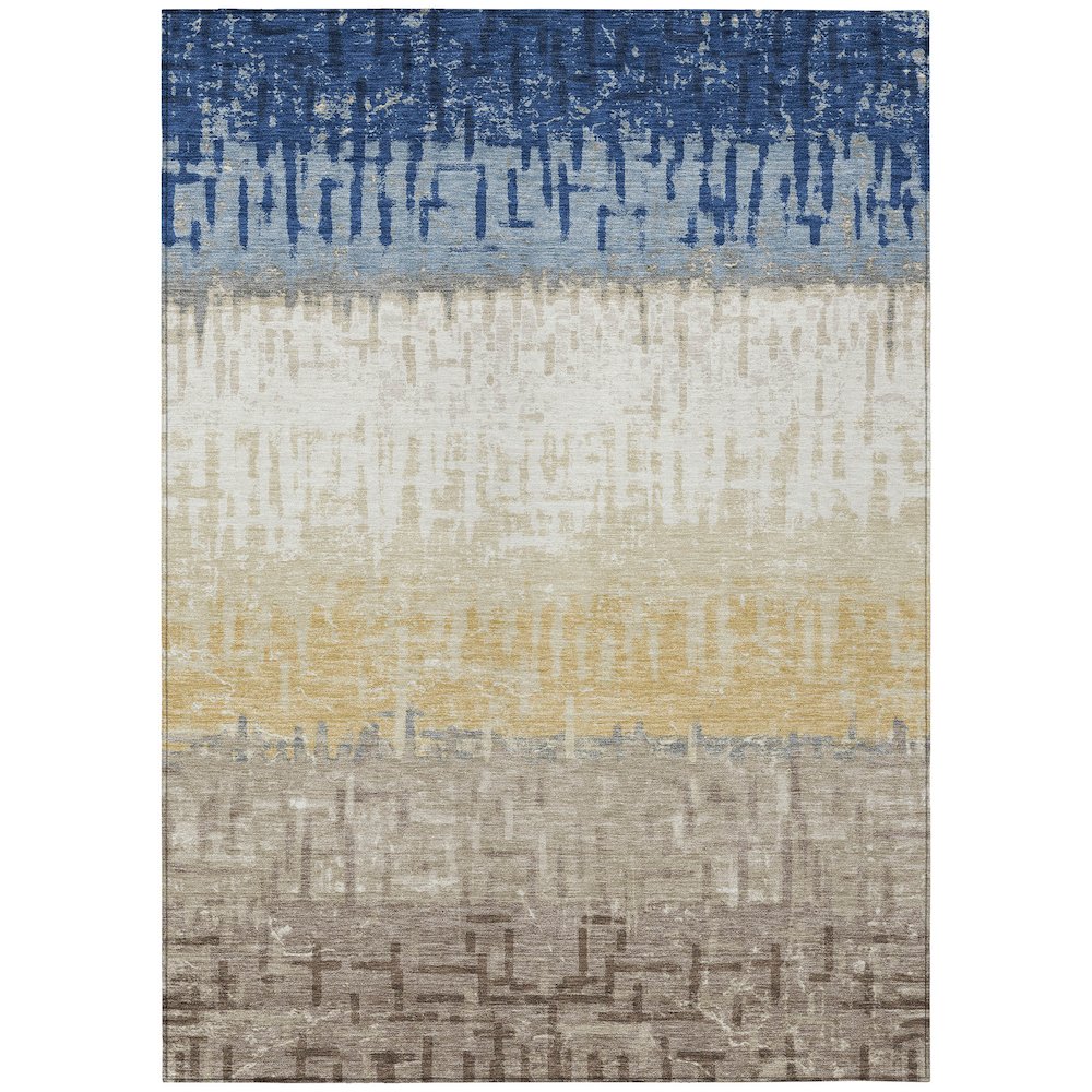 Machine Washable Indoor/Outdoor Chantille ACN2752 Blue 3' x 5' Rug. Picture 1
