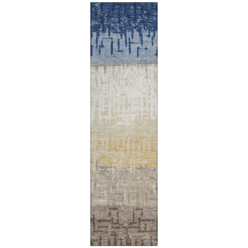 Machine Washable Indoor/Outdoor Chantille ACN2752 Blue 2'3" x 7'6" Runner Rug. Picture 1