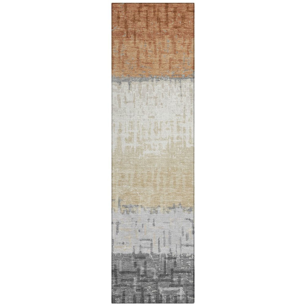 Machine Washable Indoor/Outdoor Chantille ACN2752 Orange 2'3" x 7'6" Runner Rug. Picture 1