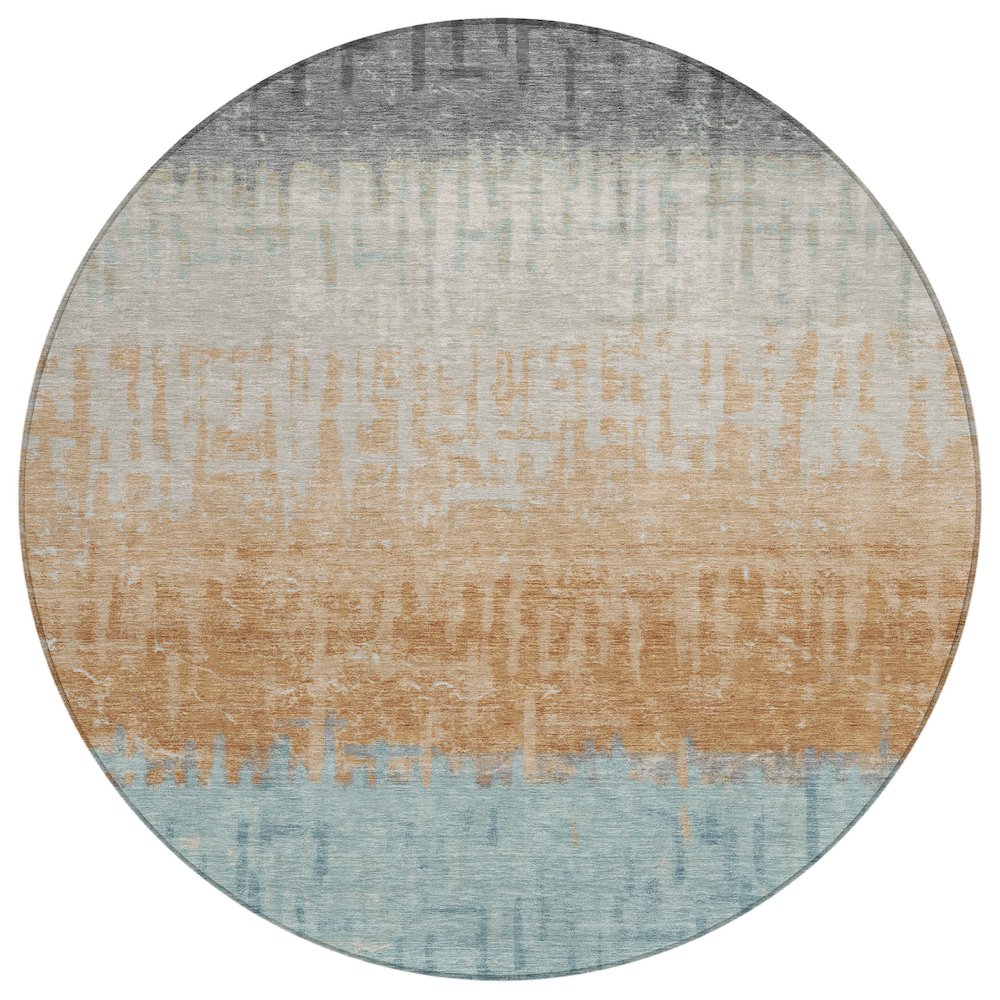 Machine Washable Indoor/Outdoor Chantille ACN2752 Gray 8' x 8' Round Rug. Picture 1