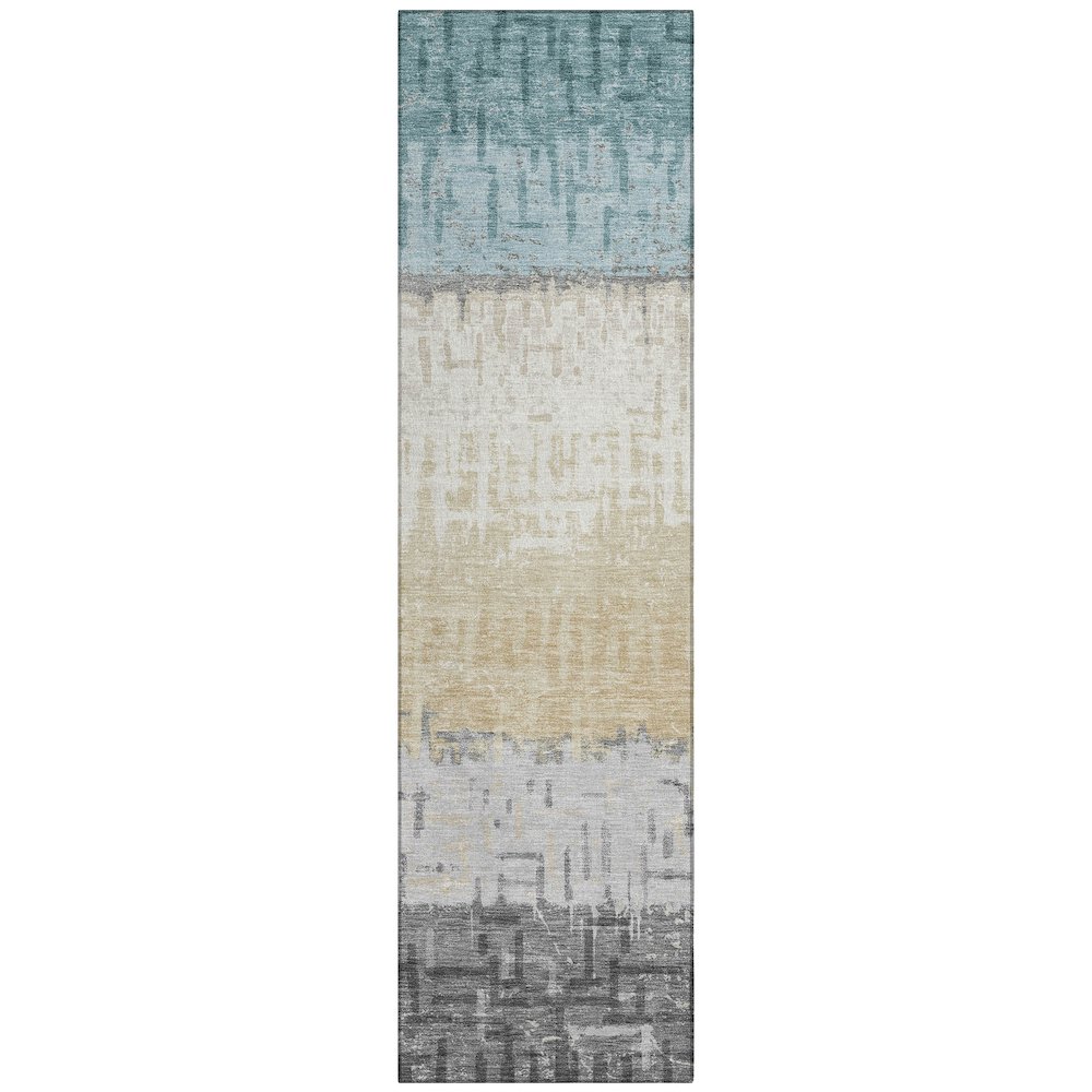 Machine Washable Indoor/Outdoor Chantille ACN2752 Teal 2'3" x 7'6" Runner Rug. Picture 1