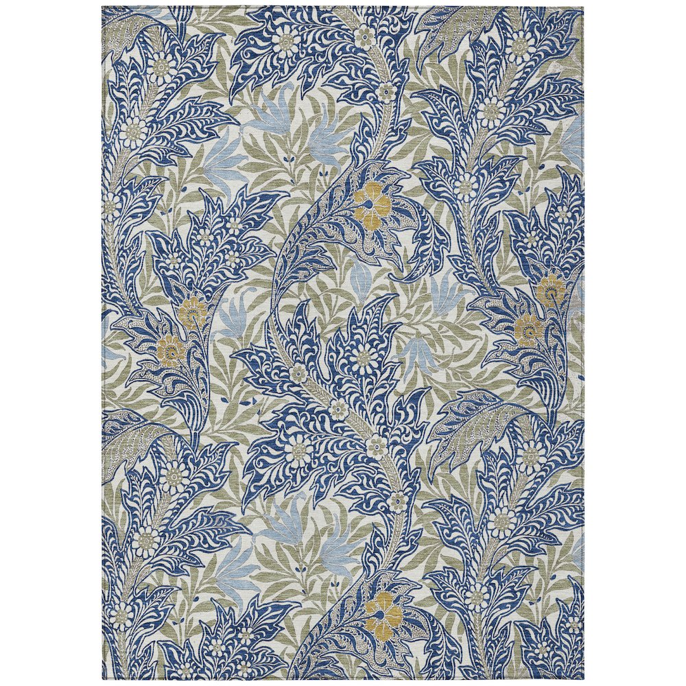 Machine Washable Indoor/Outdoor Chantille ACN2753 Blue 3' x 5' Rug. Picture 1