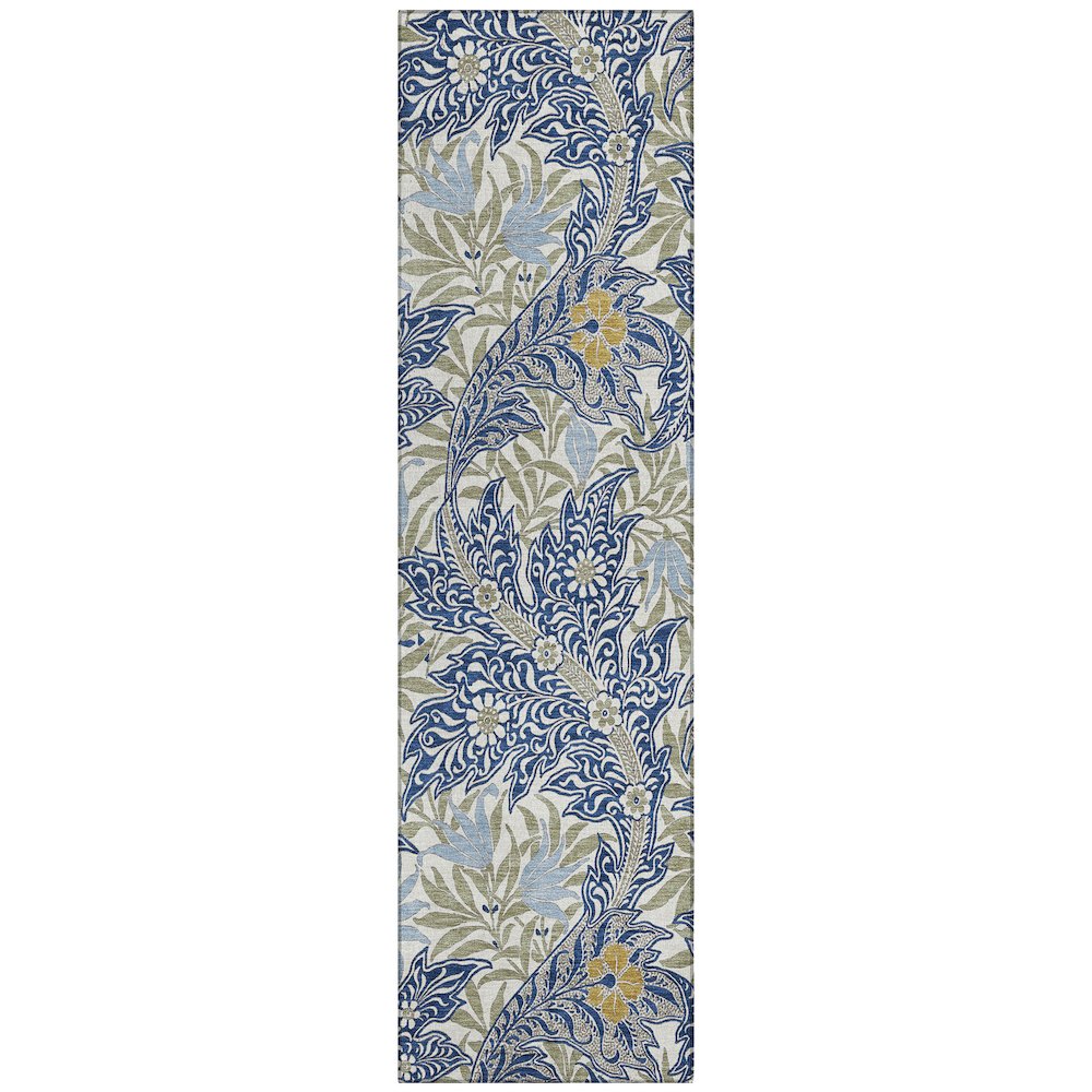 Machine Washable Indoor/Outdoor Chantille ACN2753 Blue 2'3" x 7'6" Runner Rug. Picture 1